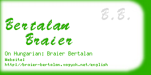 bertalan braier business card